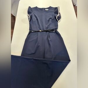 Calvin Klein Navy Jumpsuit with Black Belt